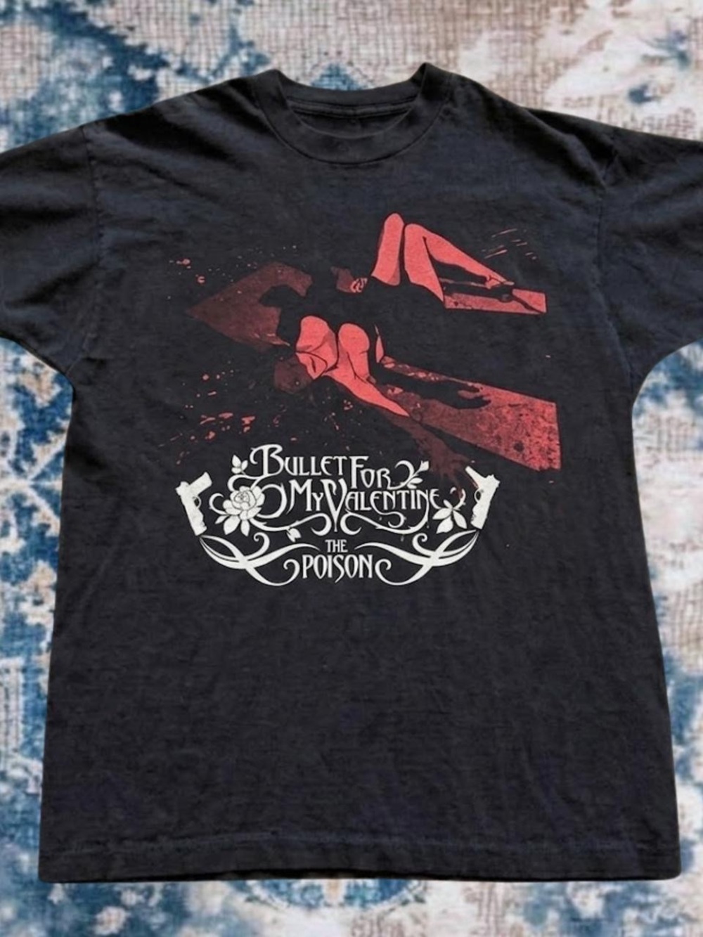 Gildan Black Bullet For My Valentine Graphic Tee with Red Print
